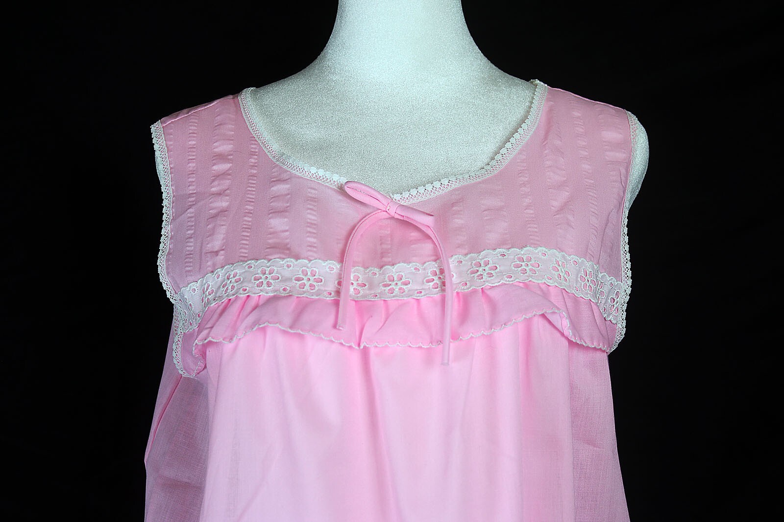Vintage Women’s Sz M Babydoll Sheer Sleep Set Pink Stones Wear World of Fashion
