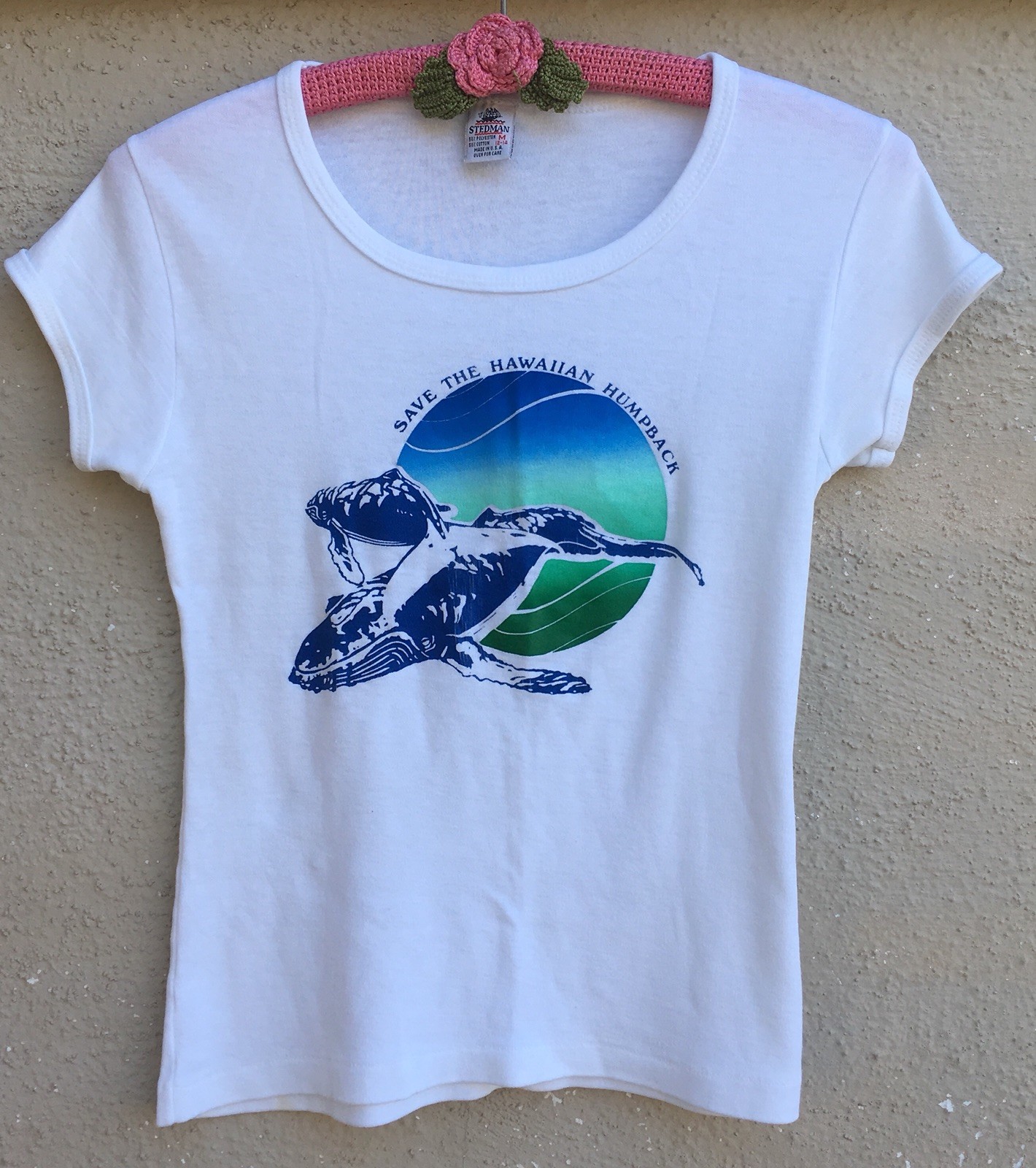 Vintage Save The Hawaiian Humpback whale T Shirt Ladies Size M Stedman