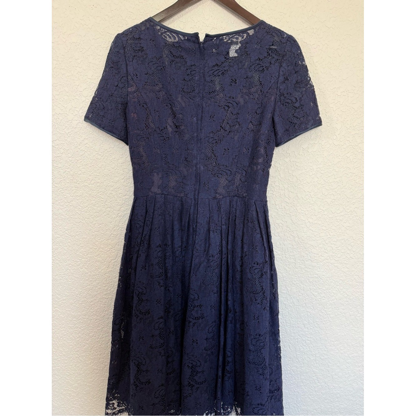 Vintage Nipon Boutique Lace Fit & Flare Dress | Navy Blue | Romantic | Size 4