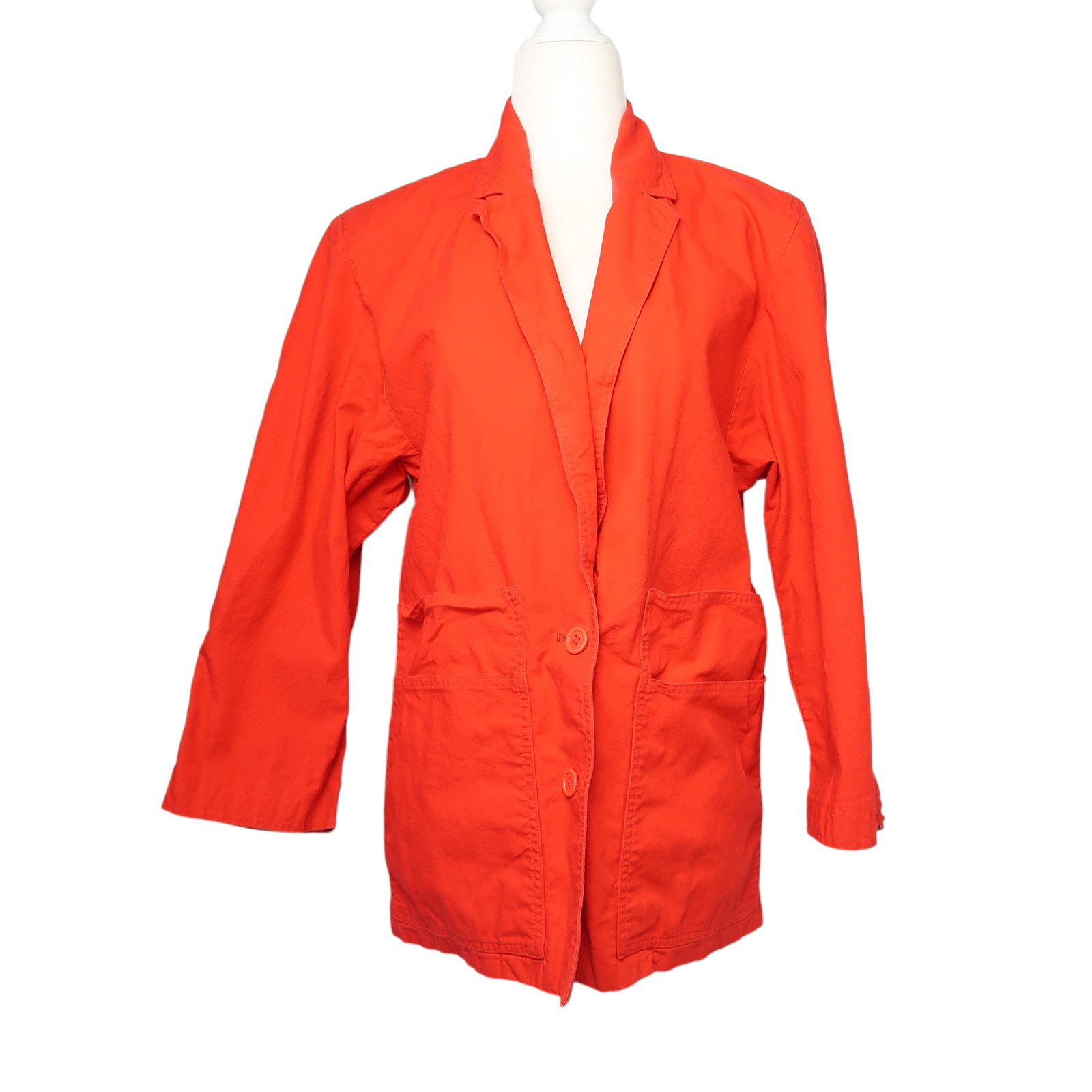 Vintage 90s Brass Plum bright red cotton blazer jacket M