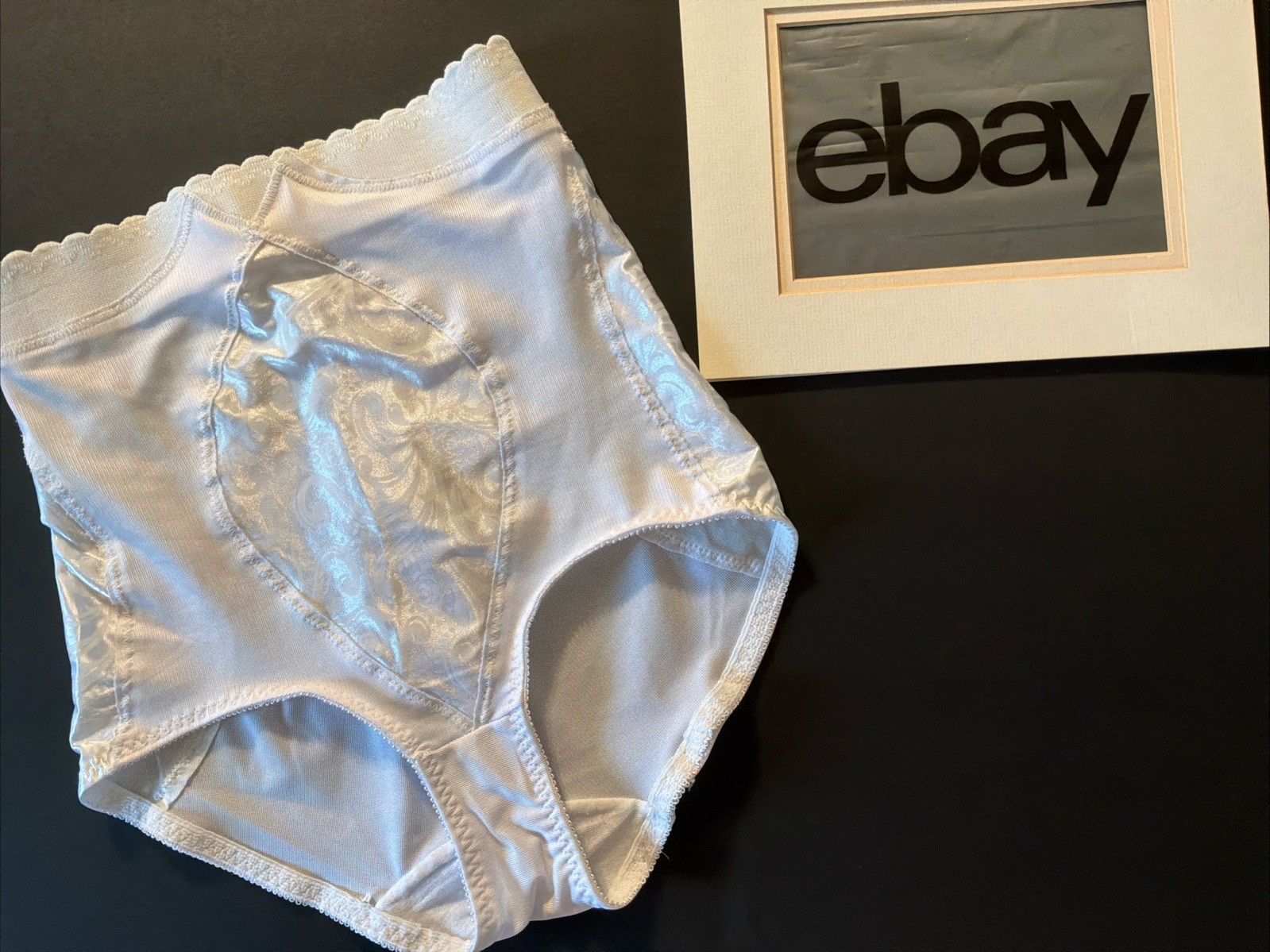 Vintage WHITE Cupid Control High Waist Brief Slimming Panty Size Large UNWORN