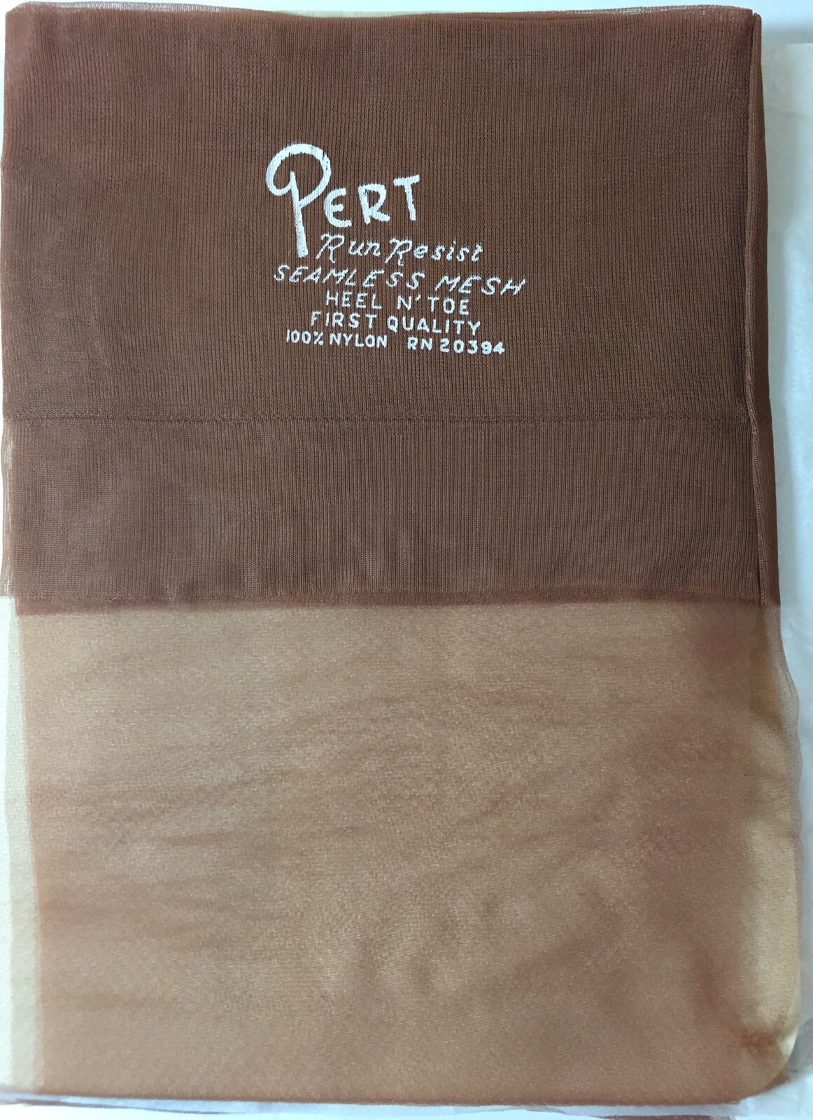 12 Pair’s Vintage 9” X 31 1/2” BEIGE PERT SEAMLESS NYLON STOCKINGS R.H.T. PIN~UP