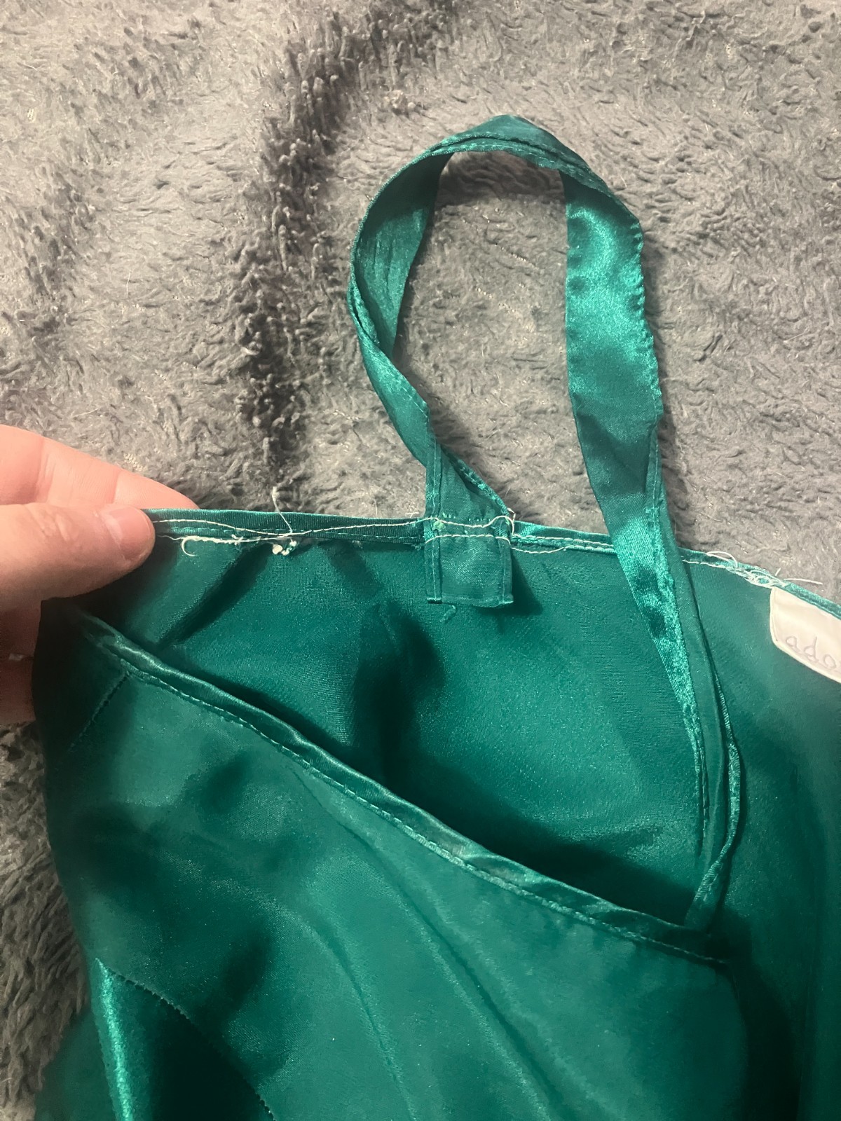 Vintage Adonna Green Satin Slip NIghtwear Dress Size 34 1990s 2000s