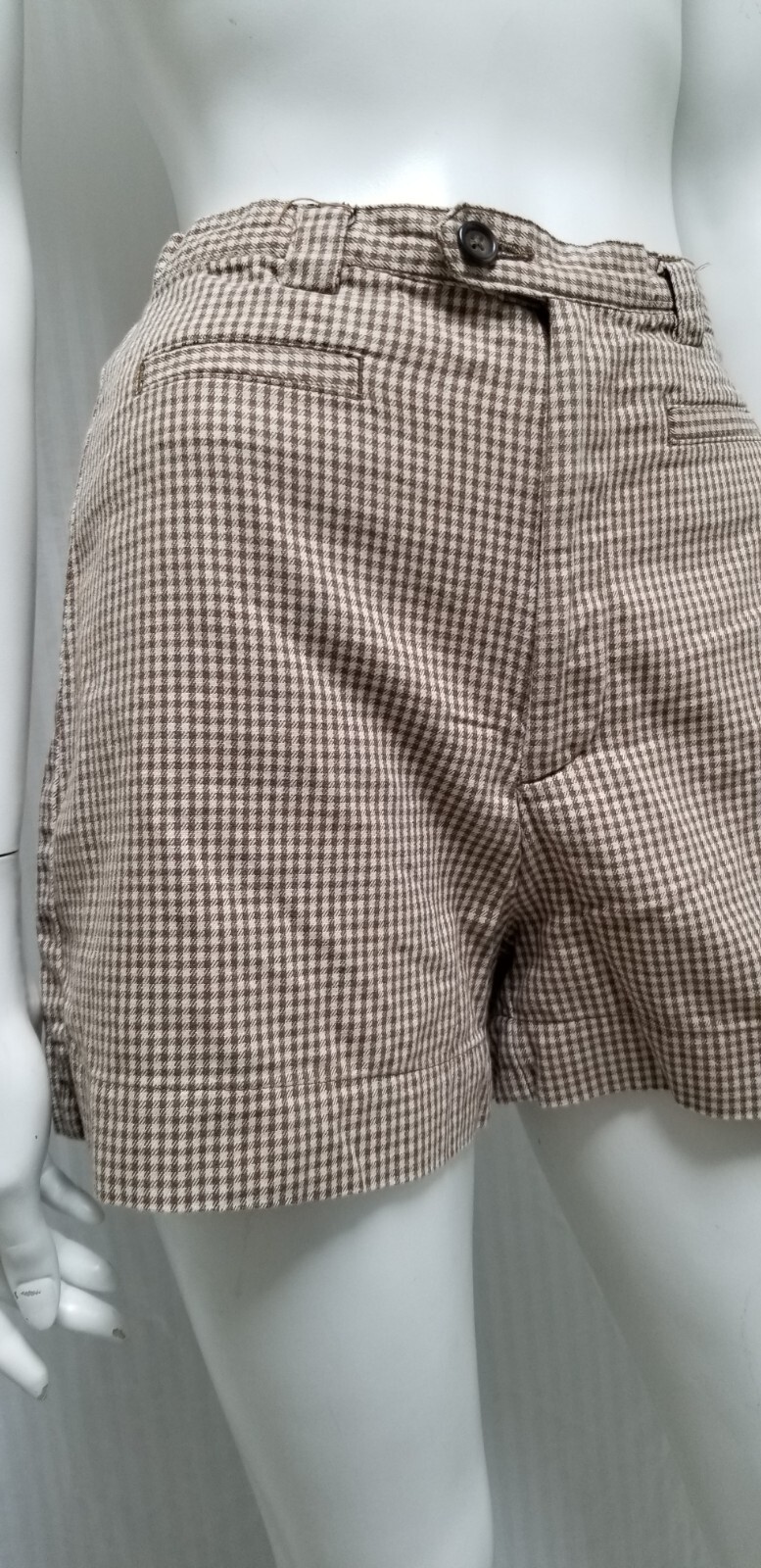 Vintage 90s Y2K LIMITED America Brown Houndstooth Shorts – Waist 25″ – EUC