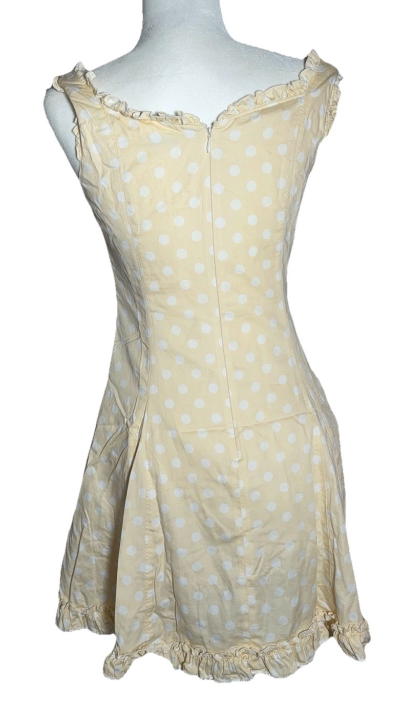 Vintage Milk Lolita Hime Gyaru Coquette Japan Polka Dot Ruffle Bow Dress