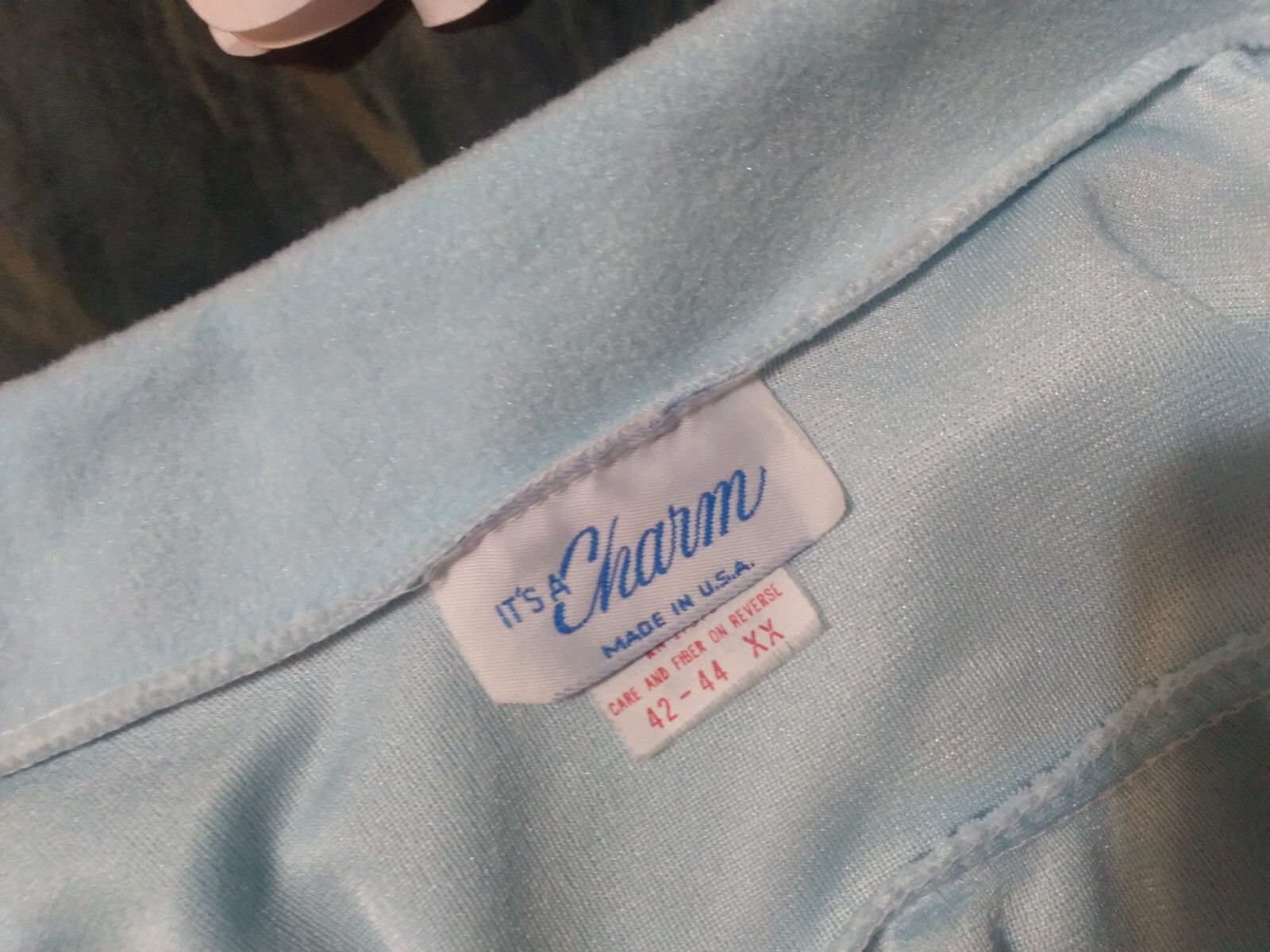 Vintage It’s A Charm Robe 42-44 2x Blue Floral Embroidery Sissy Plus Lingerie