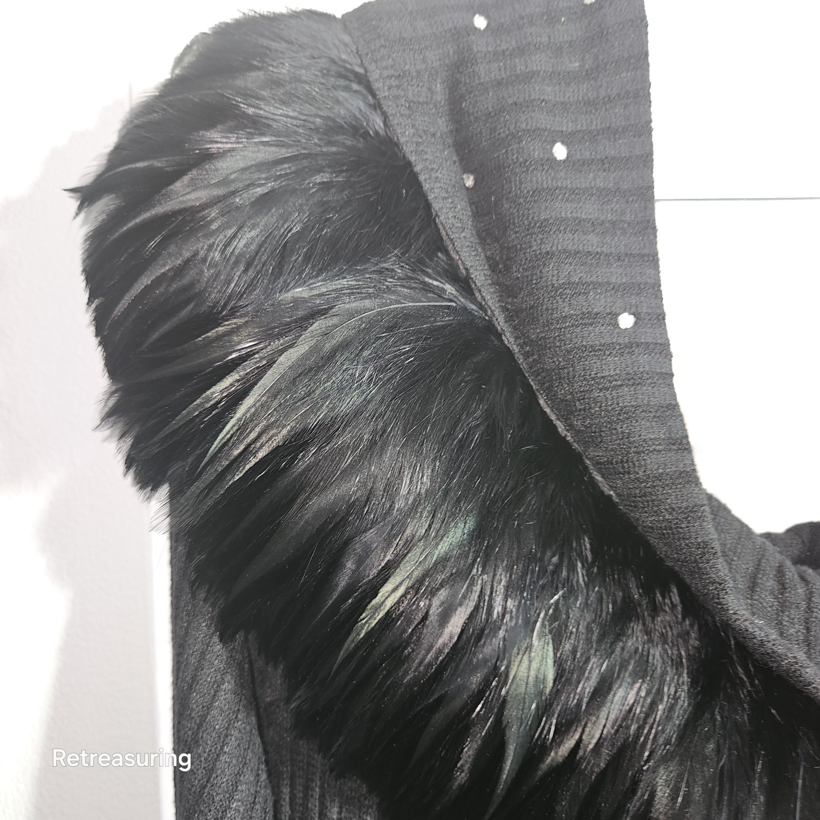 Vintage (1980s/90s) ParisLine XL Black Off-shoulders Detachable Feathers