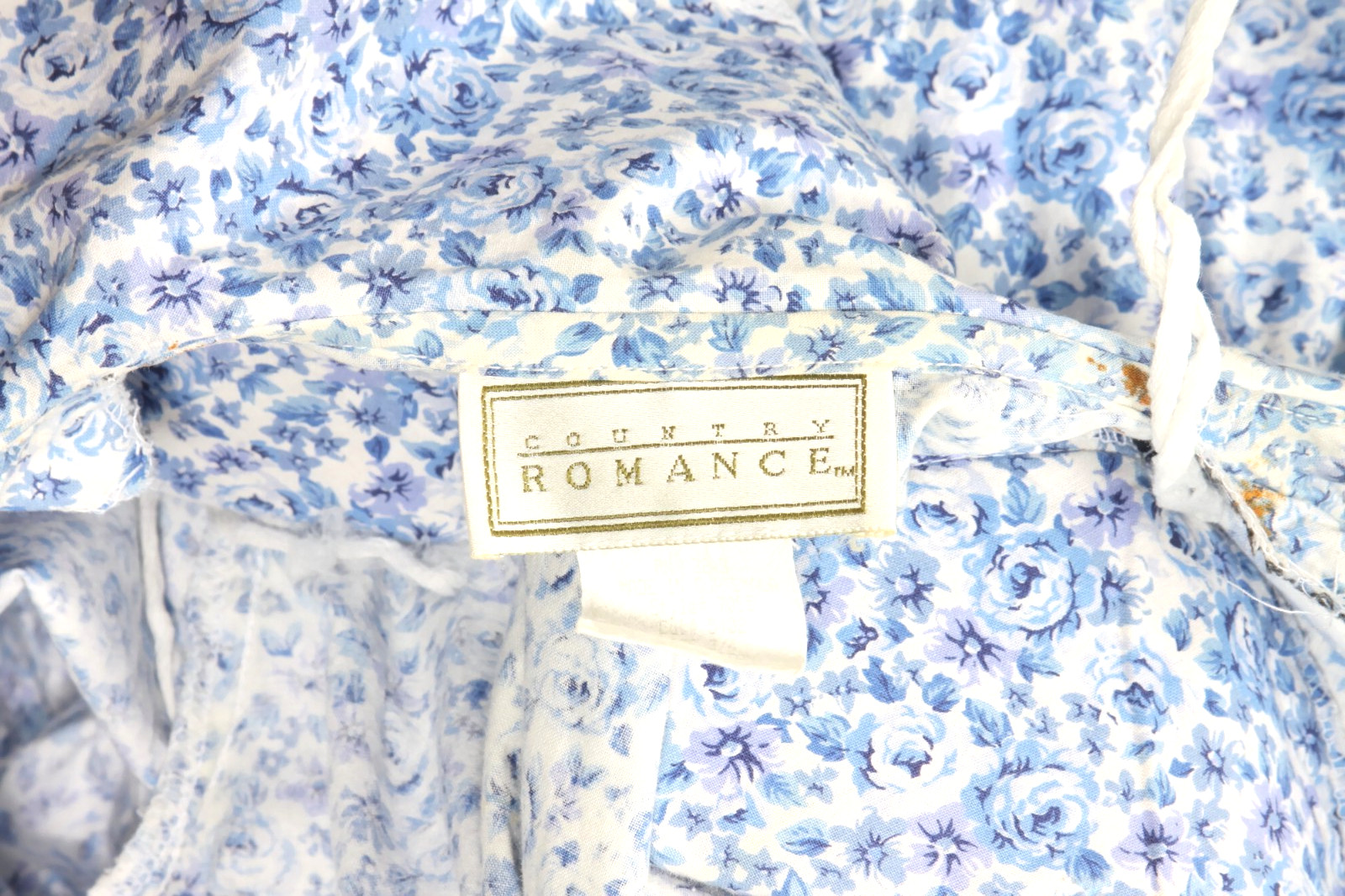 Vtg 80’s Floral Sailor Collar Garden Tea Party Country Romance Dress sz 3/4