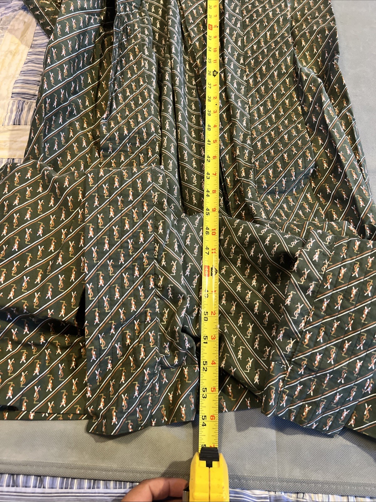 Yves Saint Laurent Kimono Robe Vintage Made In Hong Kong Olive Green Onesize