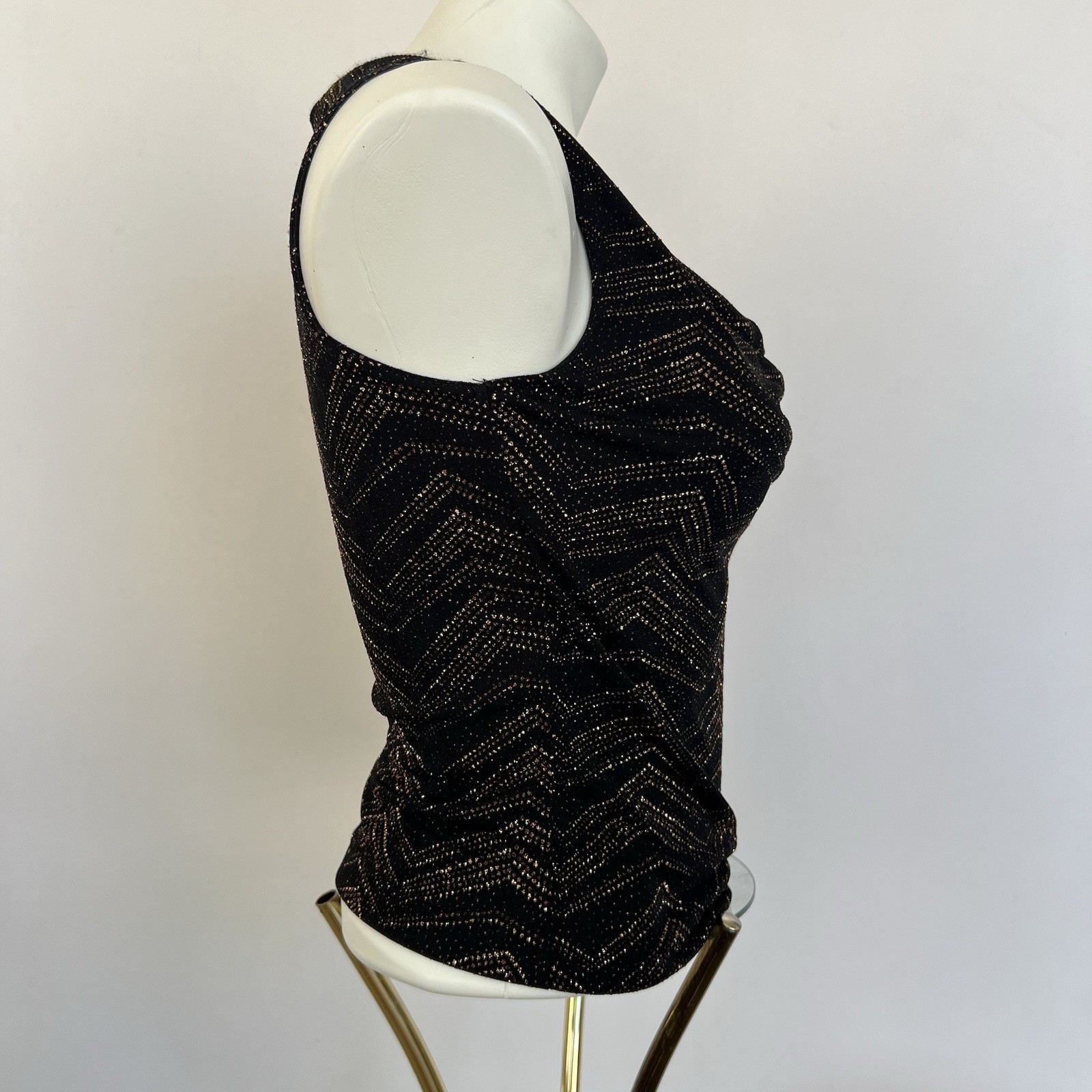 Vintage 90s Black Glitter Cowl Neck Top Dark Fairy Indie Sleaze Club Whimsigoth