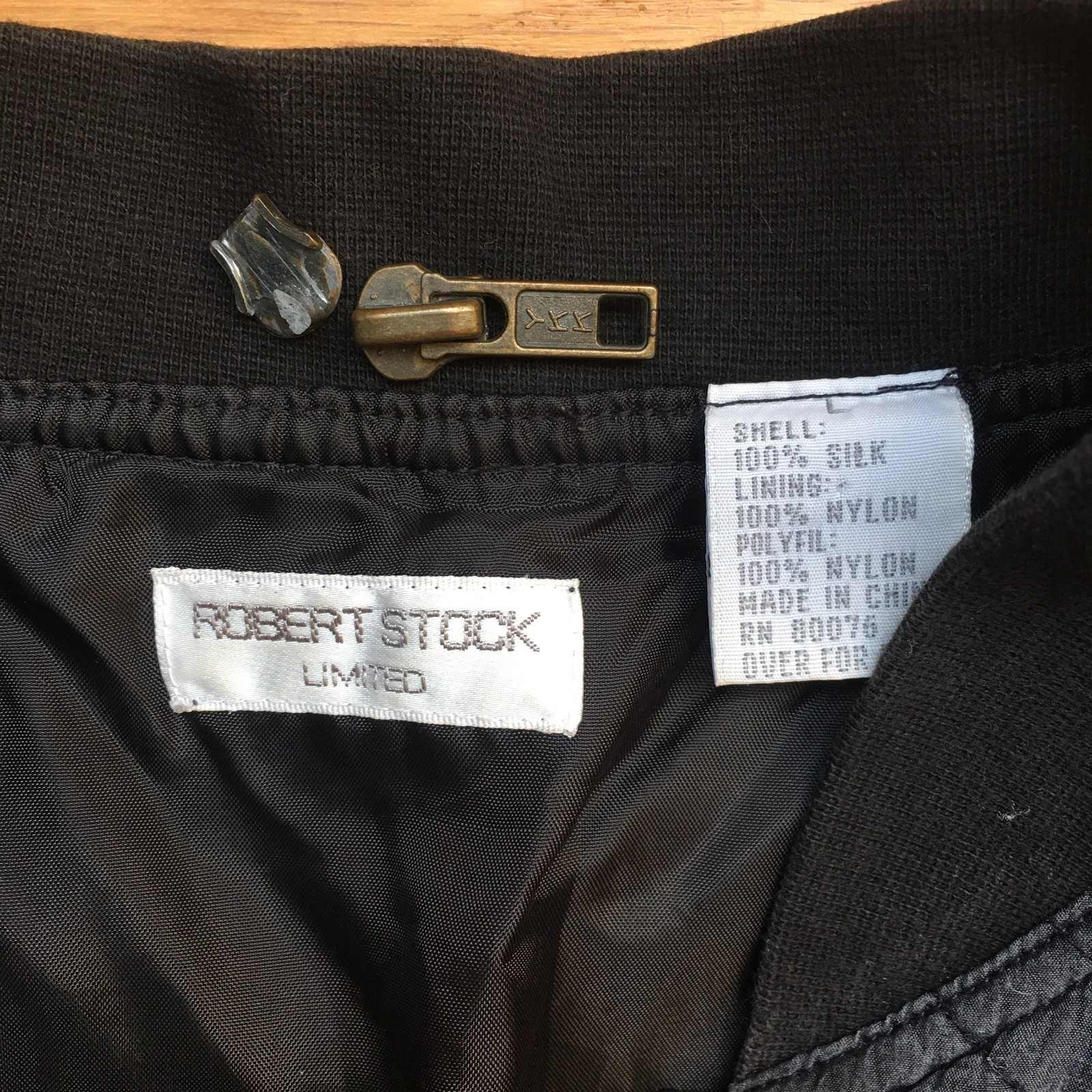 Vtg Silk Jacket 90s Robert Stock Limited Women’s Size Large Charcoal Gray Black