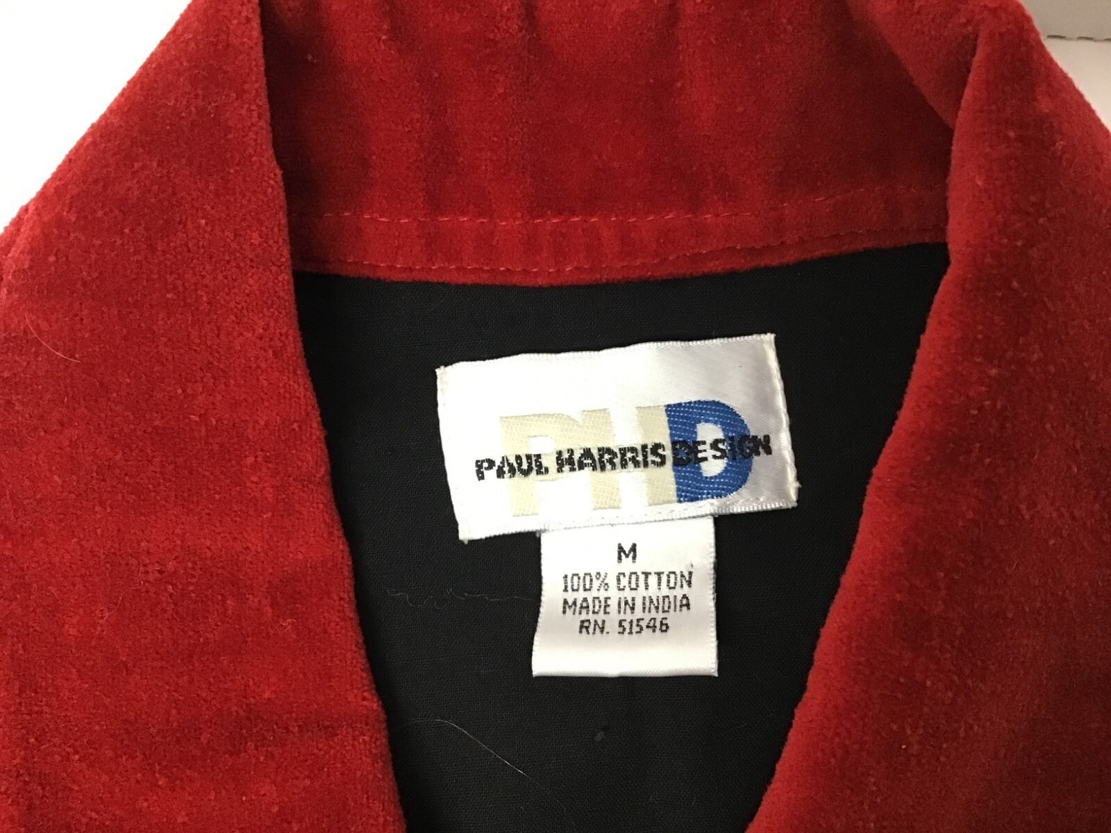 Paul Harris Design Vintage Velveteen Collared Embroidered Christmas Tree Vest