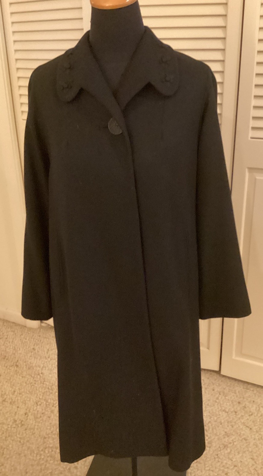 Vintage Rothmoor Coat Black Wool 50s Embroidered McCurdy’s Rochester M Photos