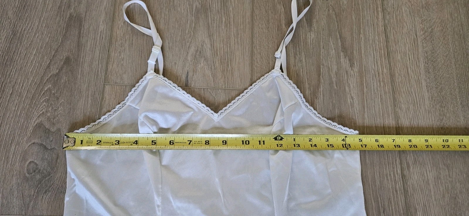 Vtg Vanity Fair Nylon White 38/44″ Camisole And Medium 30″ Half Slip, Excellent