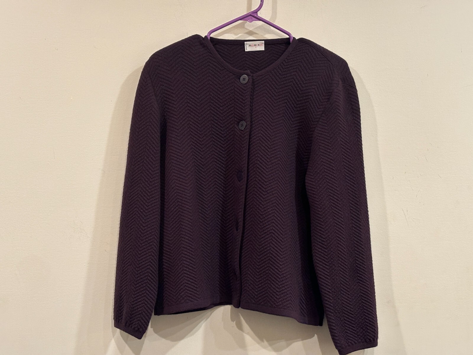 Vintage Rodier Purple Knit Cardigan/Jacket – Made in France