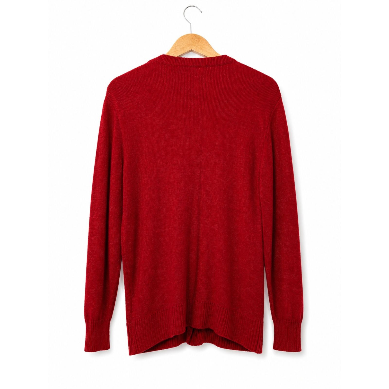 Vintage Alley Cat USA Red Lace Trim Cardigan Sweater Women’s L Pearl Cottagecore