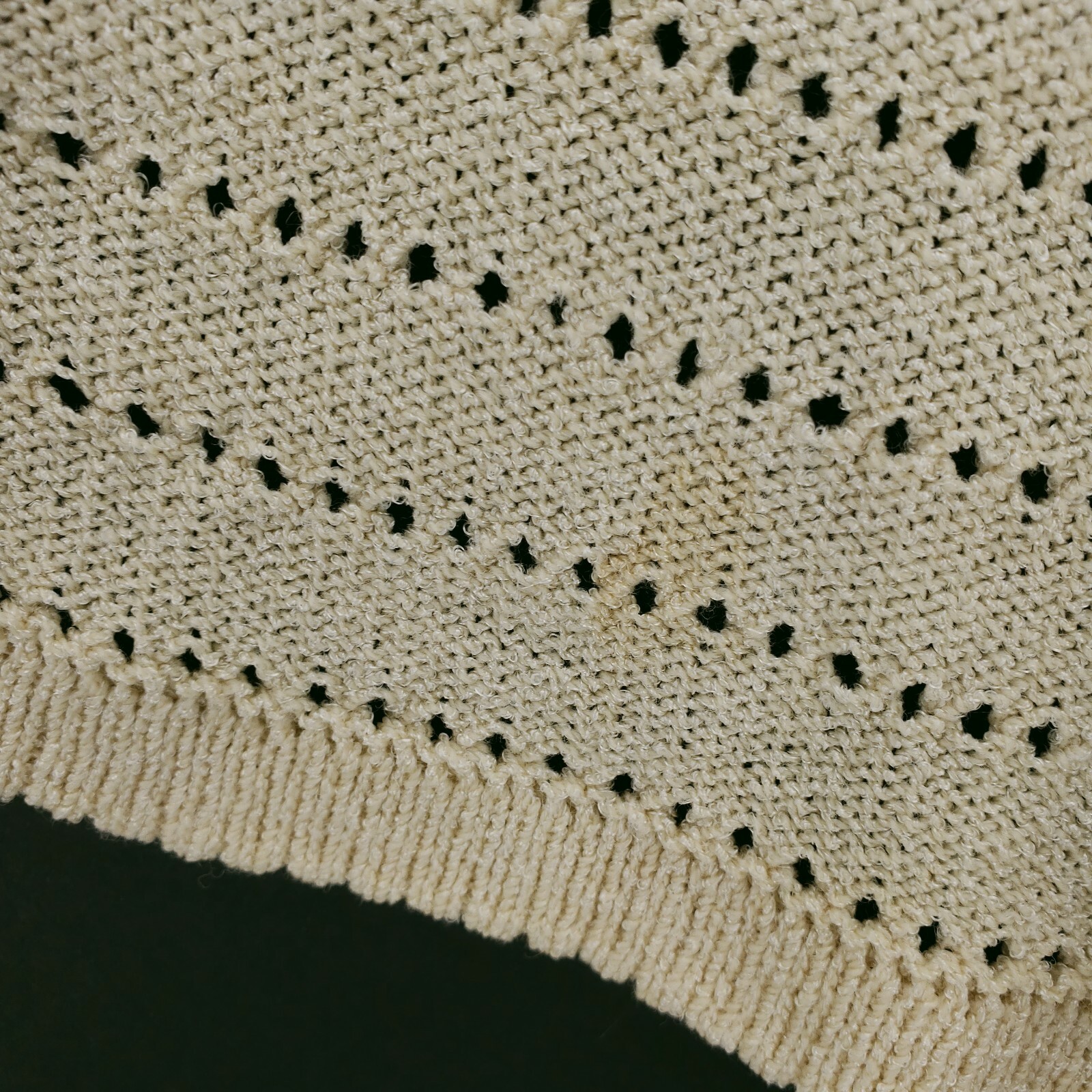 Vintage Adolfo New York Cream Open Front Knit Cardigan Size S/M