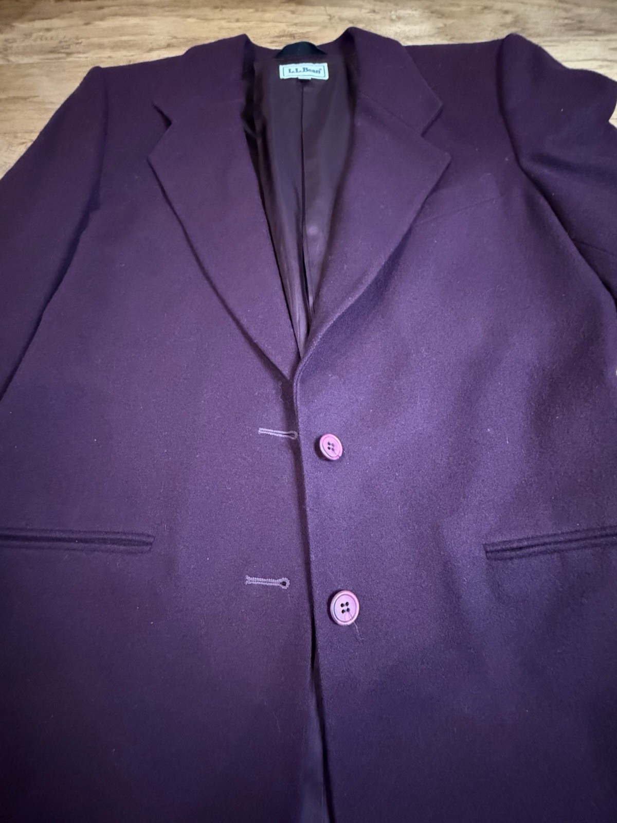 LLbean Women’s Blazer Cashmere and Wool Size 8 Deep Purple