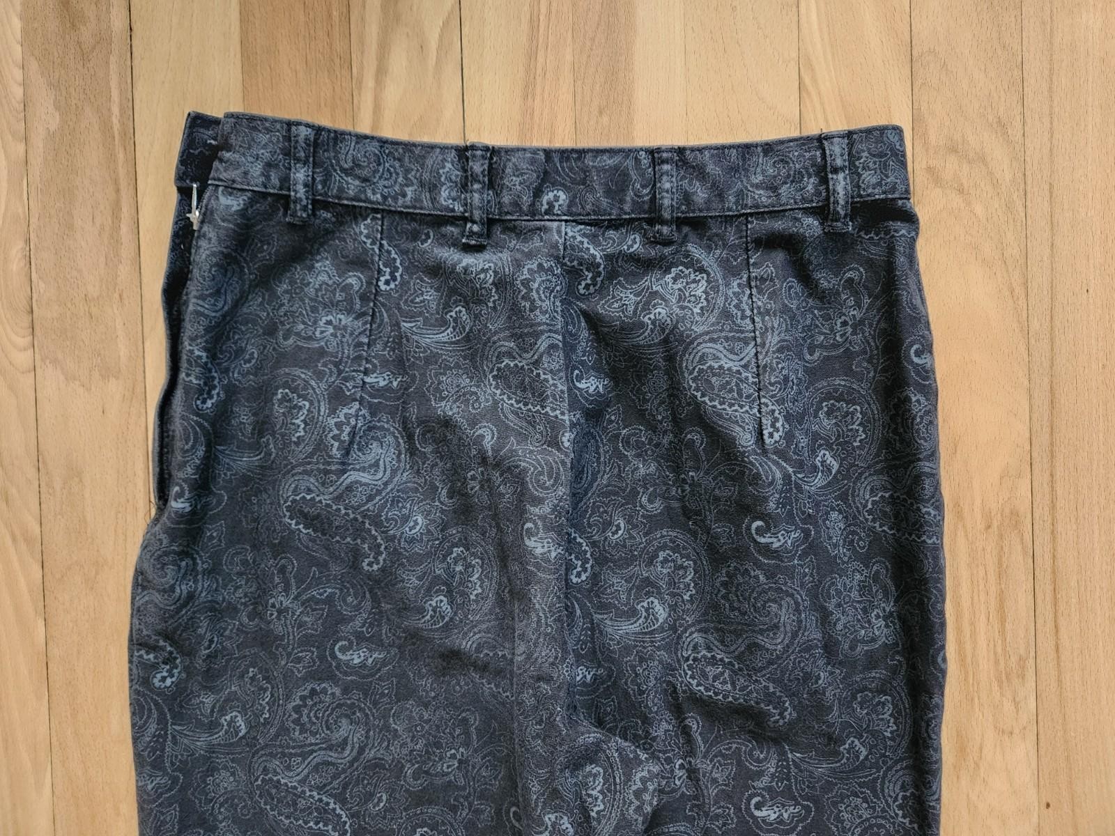 Vintage 80s US Wear 11/12 Black Gray Paisley Print High Waist Stirrup Pant 28×26