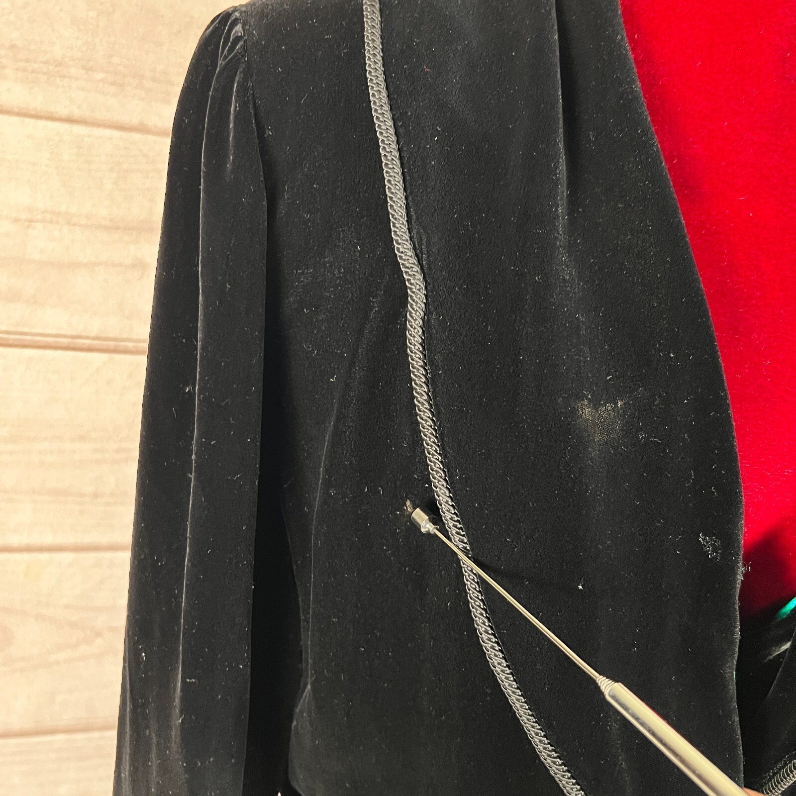 Vintage Georgette Trabolsi Neiman Marcus Womens Robe Medium Black Velvet Belted