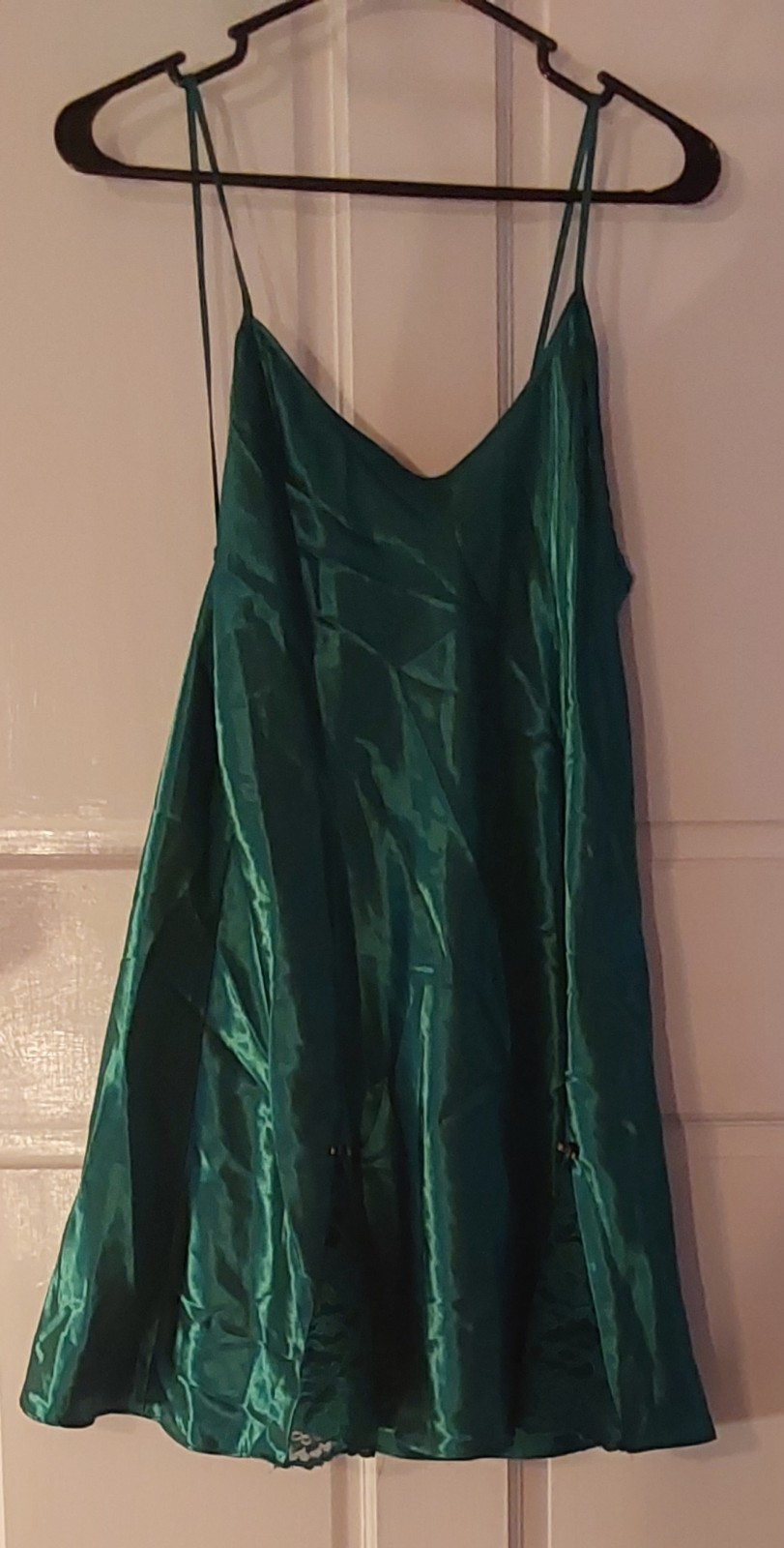 Vintage??? Liquid Smooth Hunter Green California Miss Nightgown Size Large