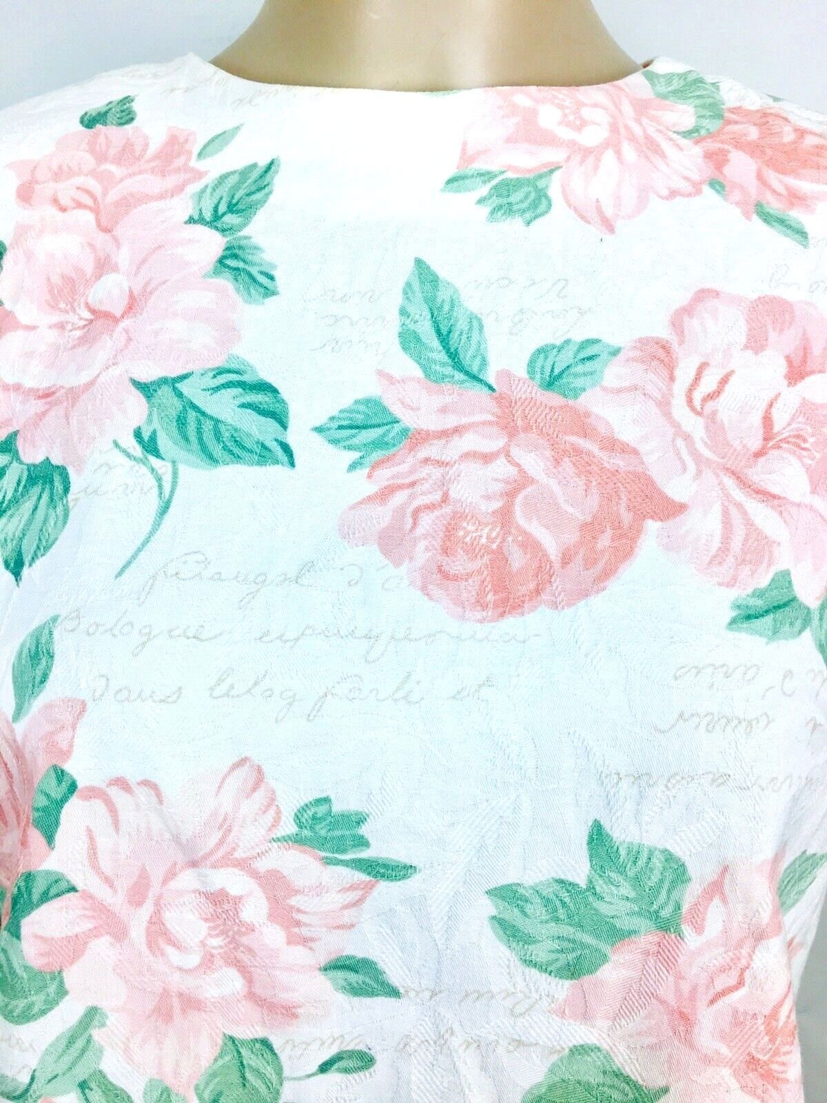 Vintage 80s Lucia French Romance Cottagecore Rose Brocade Love Notes Top