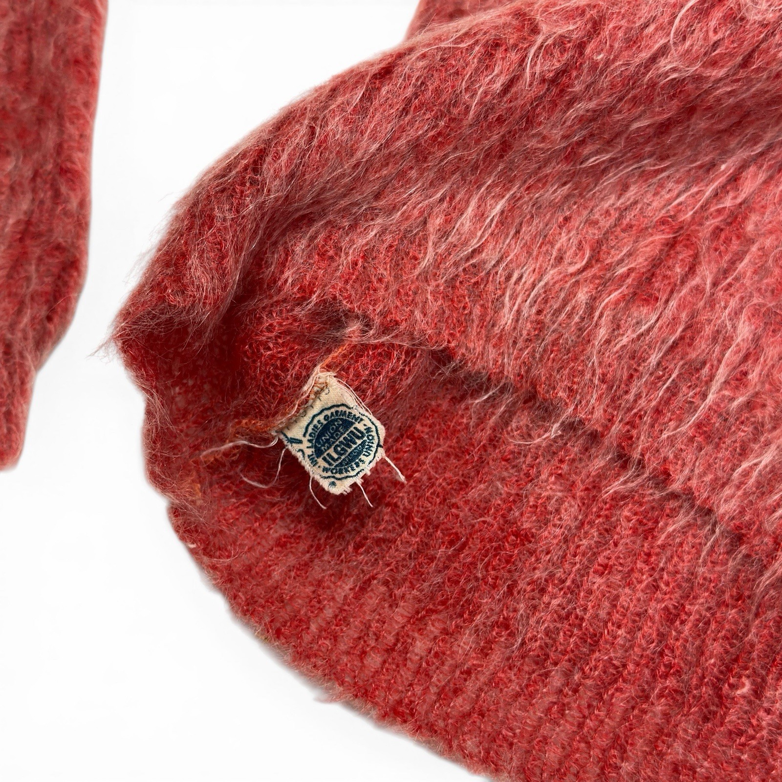 international ladies garment workers union Red Fuzzy Wool Sweater