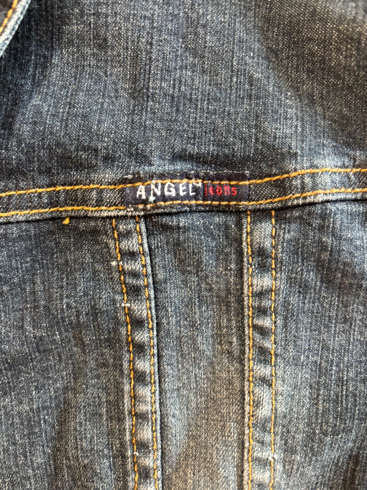 Vtg 80s 90s Angel Jeans Denim Snap Dress Womens Sz M Stretch Prairie Western