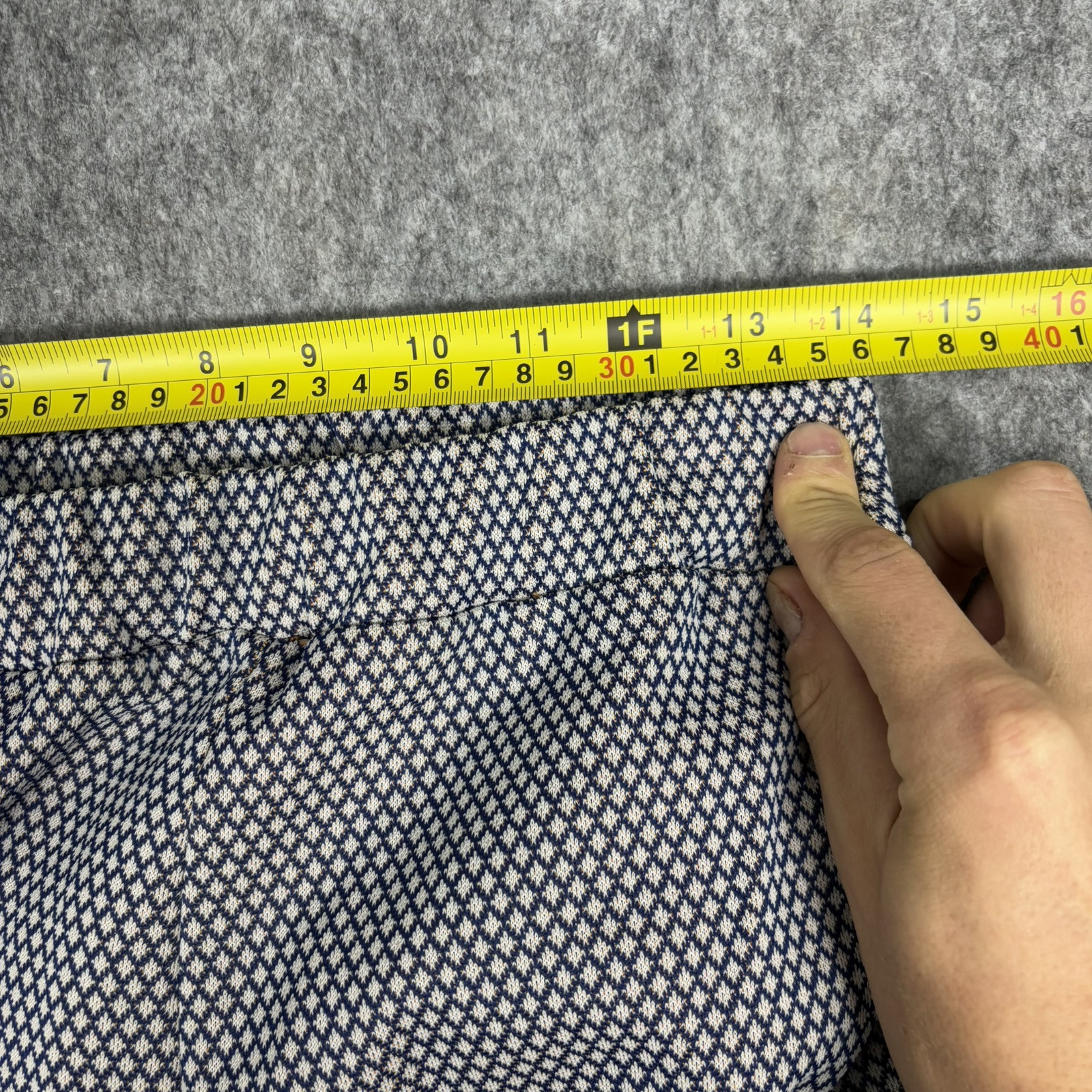 Vintage 1970s Polyester Flare Pants Women’s 28 x 28 Plaid Disco Stretch Blue