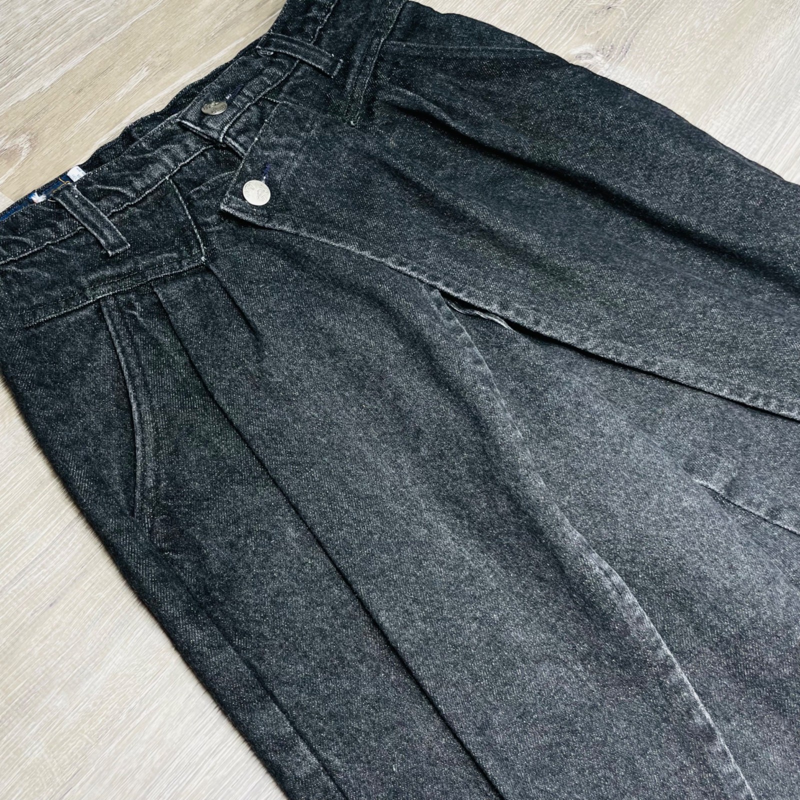 Vintage Panhandle Slim 80s Womens Western Rodeo Chaps Black Denim Jeans 7/8 26″