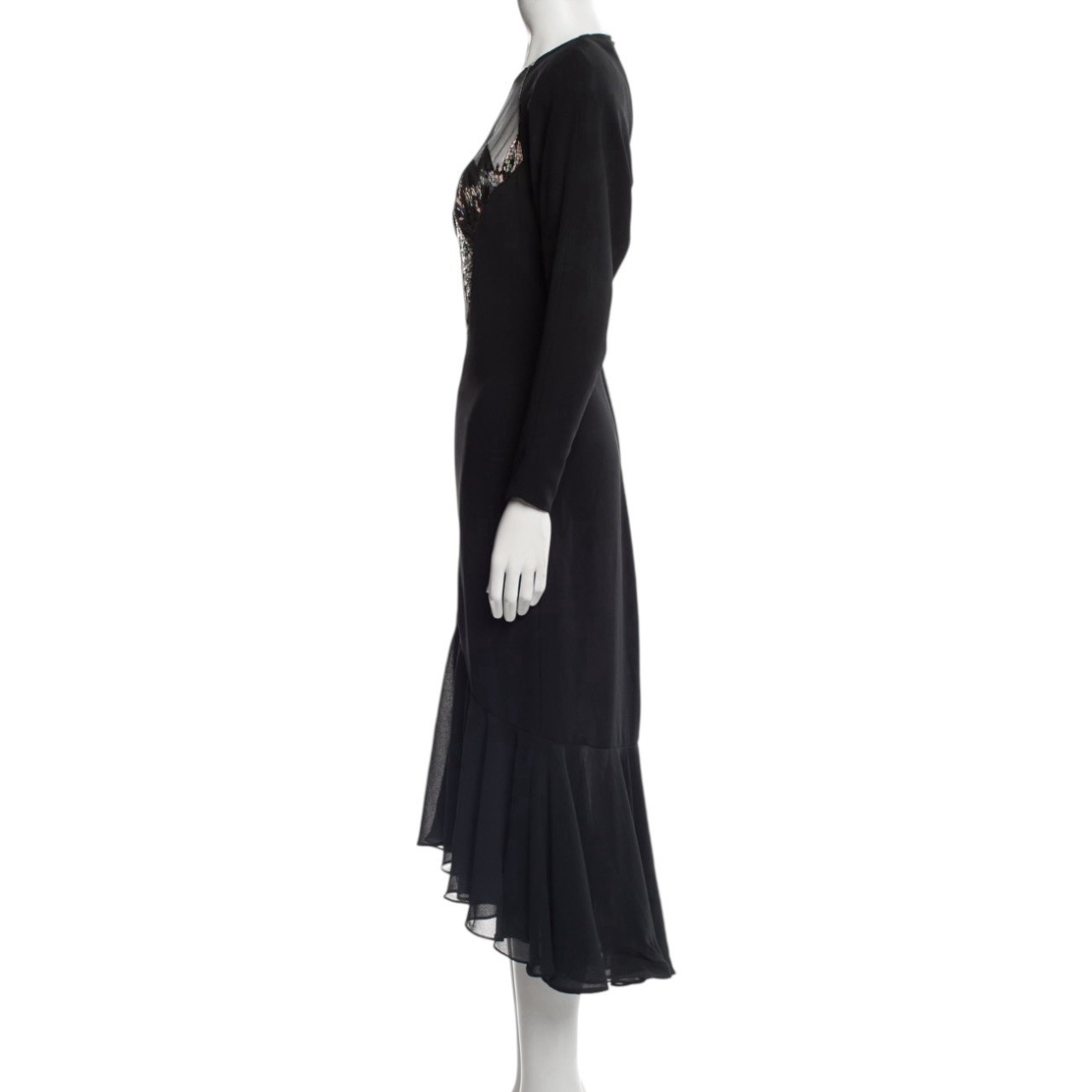 No Tariff – CASADEI Vintage Black Dress, Size S-XS, Glam Beaded Opulent 80s USA