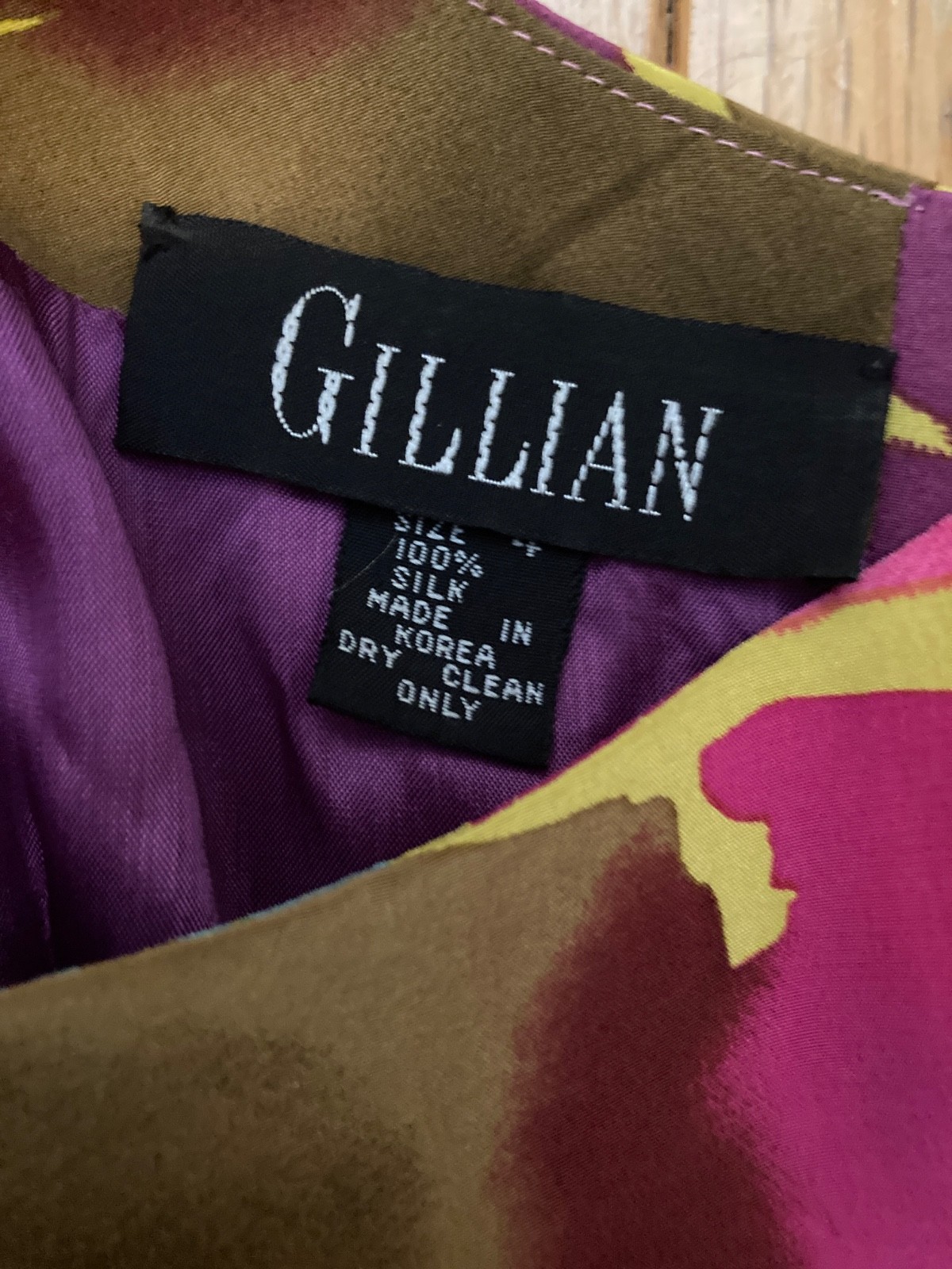 Gillian Vintage Silk Bright Abstract Wiggle Dress SZ 6