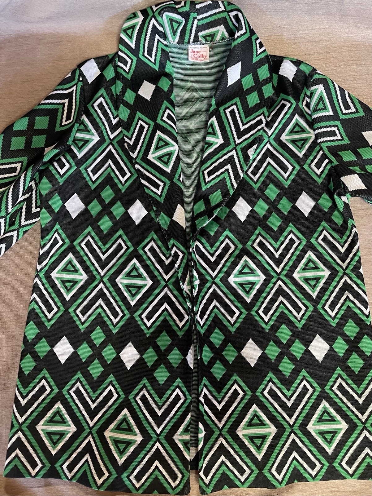 Vintage JANE COLBY Womens Cardigan Jacket Aztec Western Southwest Tapestry Look