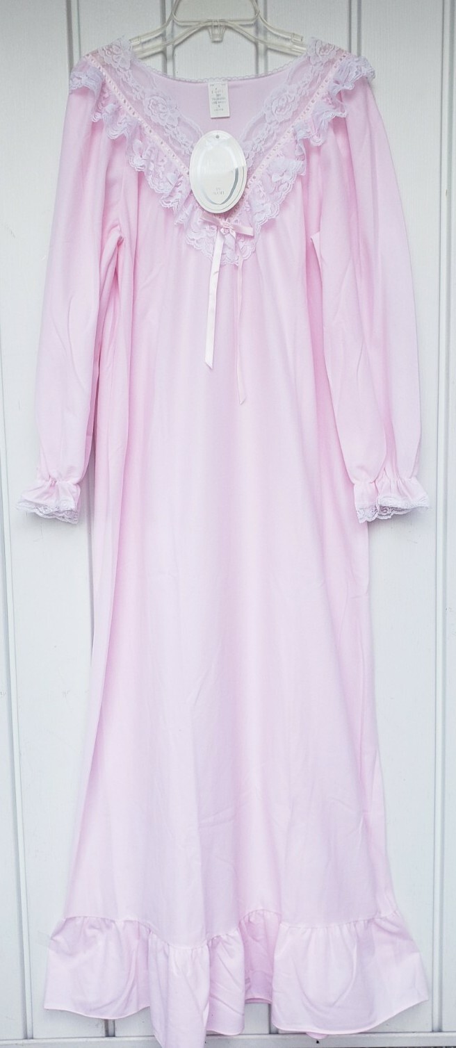 Vintage Private Treasures by Avon Pink Babydoll Flannel Nightgown Sz Medium NEW