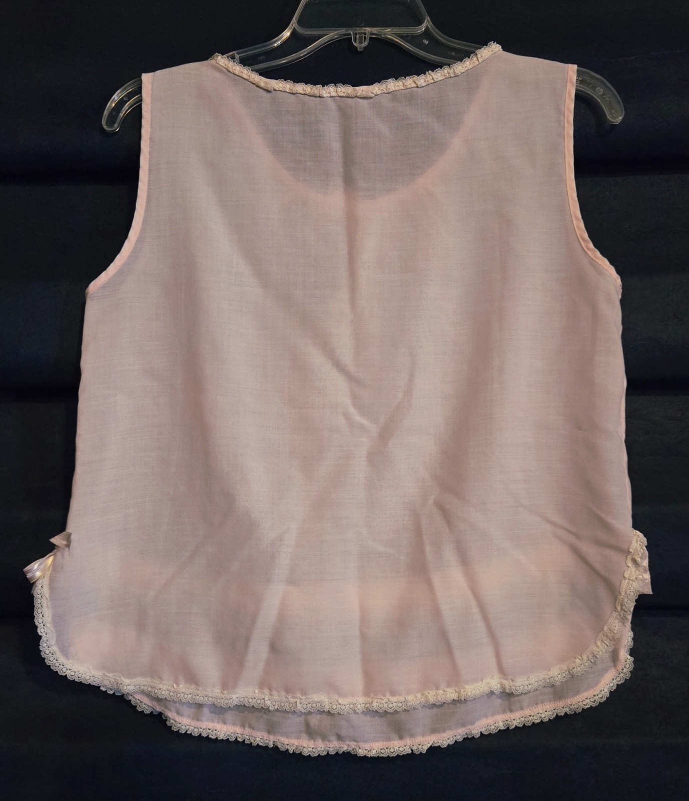 VTG Western Maid Pajama Set Baby Doll Pink Size Medium Lace Ribbon Soft Coquette