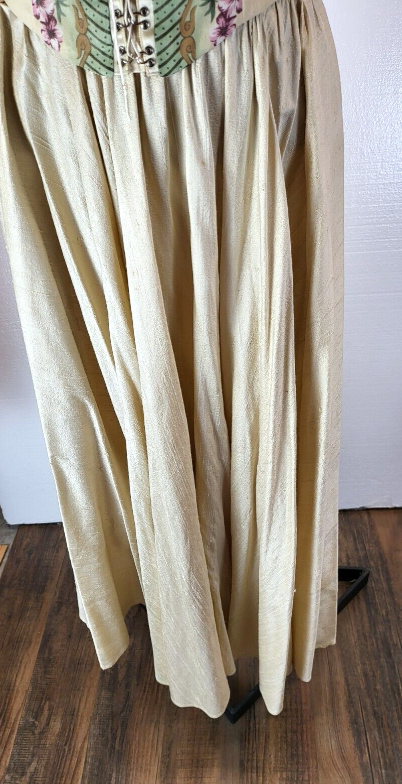 VTG Bonnie Strauss Corset Top and Silk Skirt floral Renaissance Theater Fairy