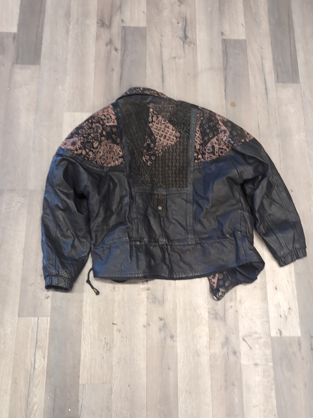 1980s Patchwork Leather Jacket . Medium. D7