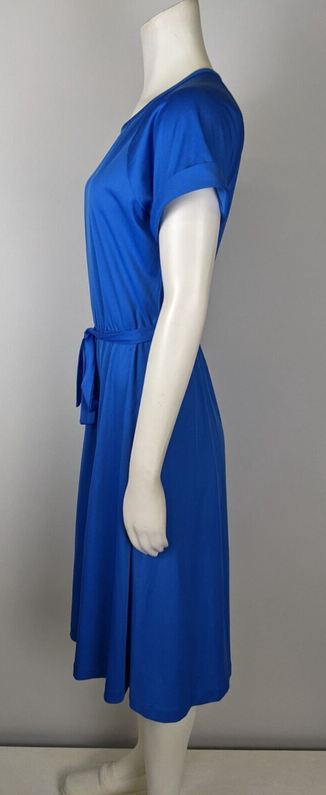 Vintage 70s Women’s Dress Size 12 Haband For Her Blue Belted Stretch Knit