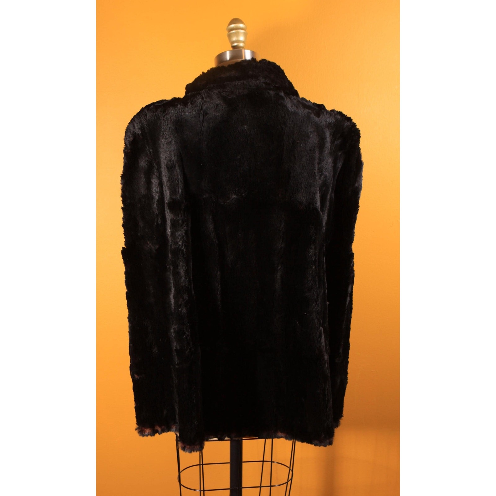 1940s Sheared Black Beaver Fur Cape by McDaniel’s -M-L
