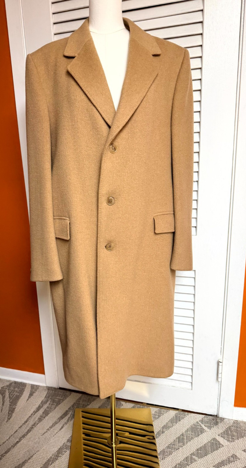 Vintage Camel Wool Cashmere Overcoat Made in Hungary Minimalist Coat