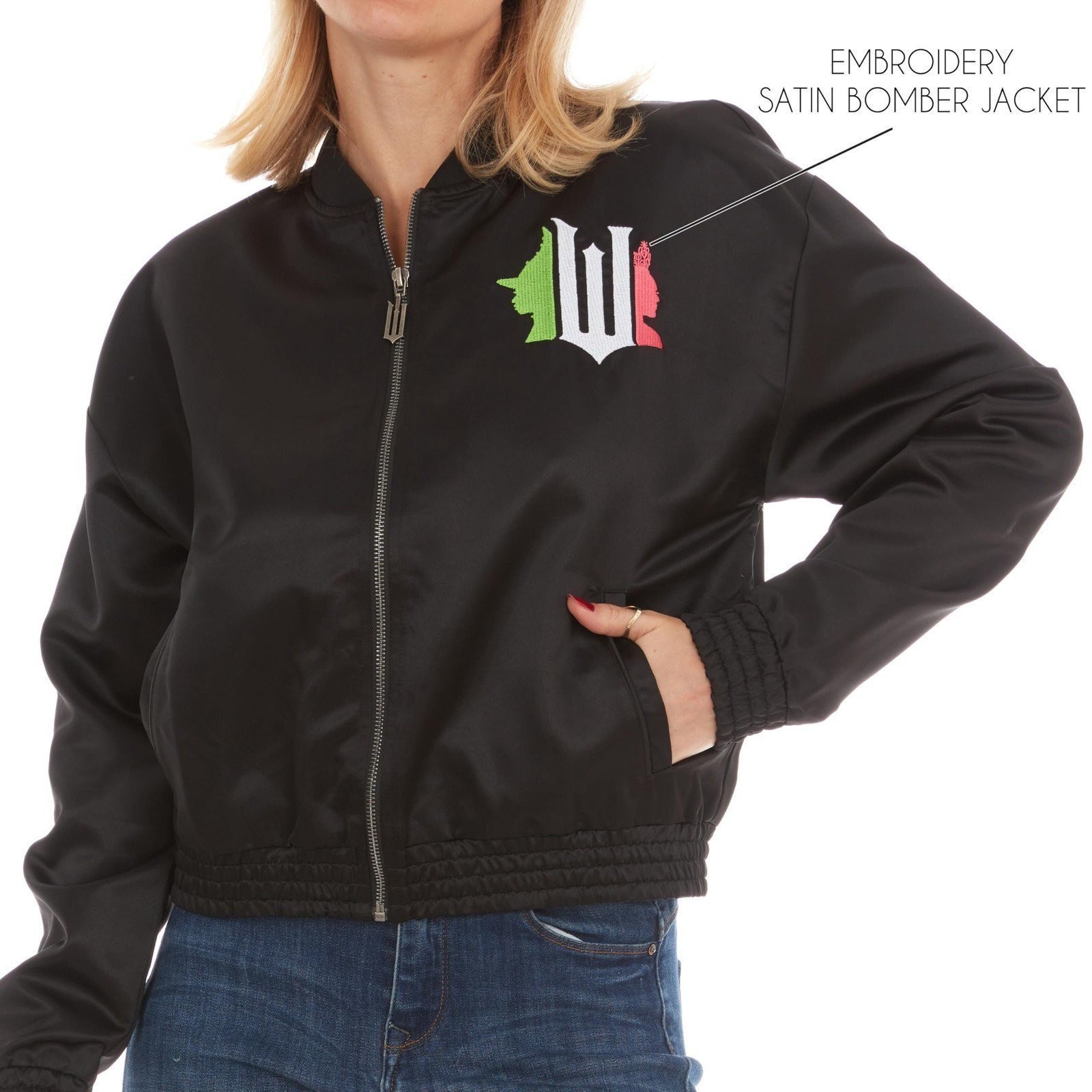 Wicked womens Wicked Women’s, Ladies & Juniors Satin Bomber Jacket