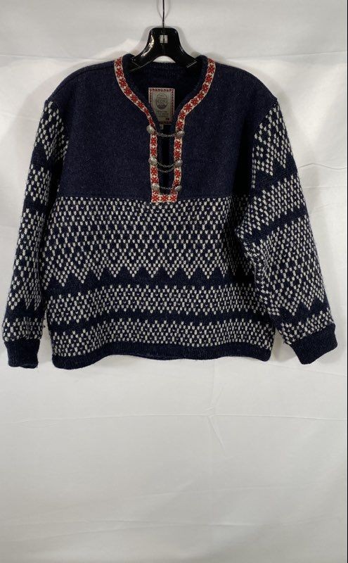 Scandinavian Score Women’s Vintage Navy Nordic Wool Blend Sweater Norway Sz XS