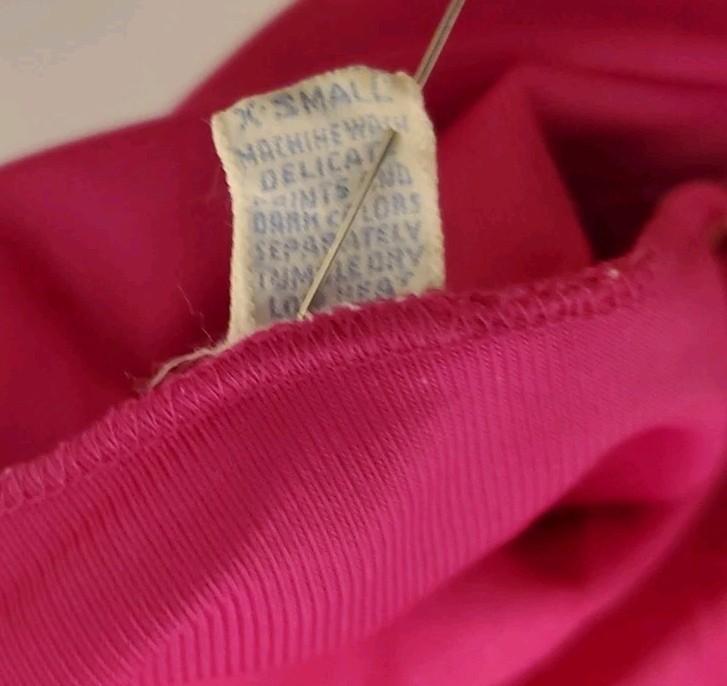 Vtg Vanity Fair Magenta Pink Nylon Short Nightgown Dress X-Small Sleeveless