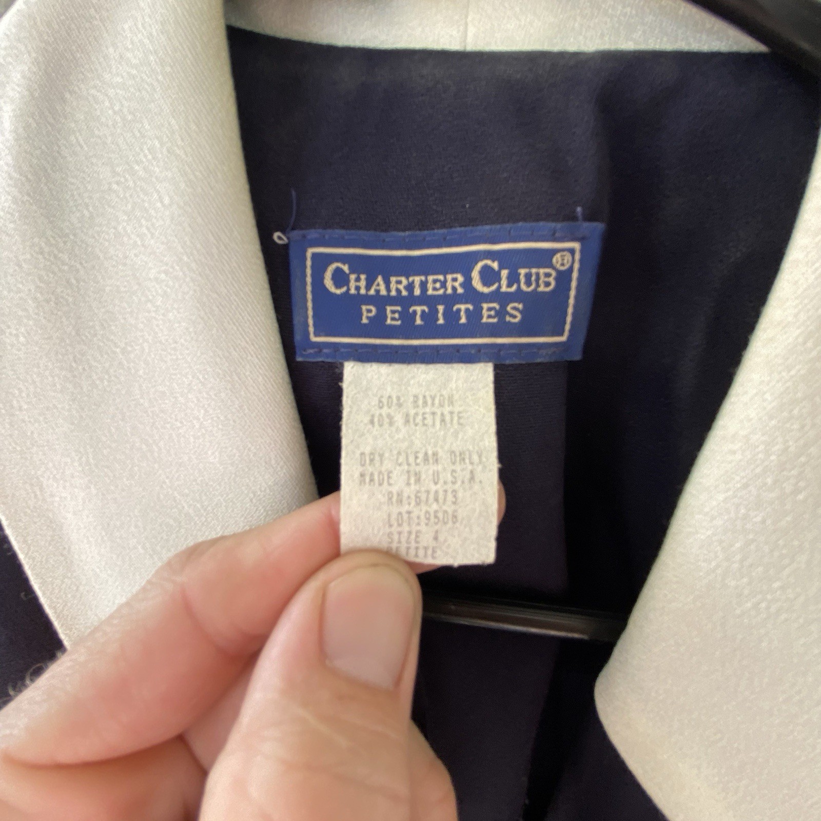 Vintage Charter Club Nautical Blazer Dress — Navy & White Power Silhouette USA