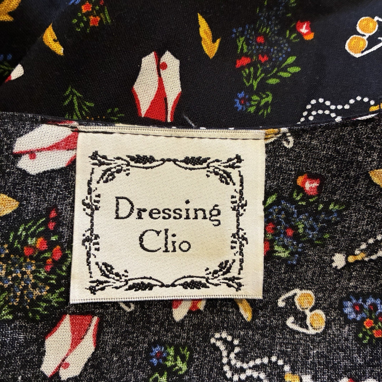 Vintage Novelty Dress Form Print Babydoll Dress by Dressing Clio Small 90s
