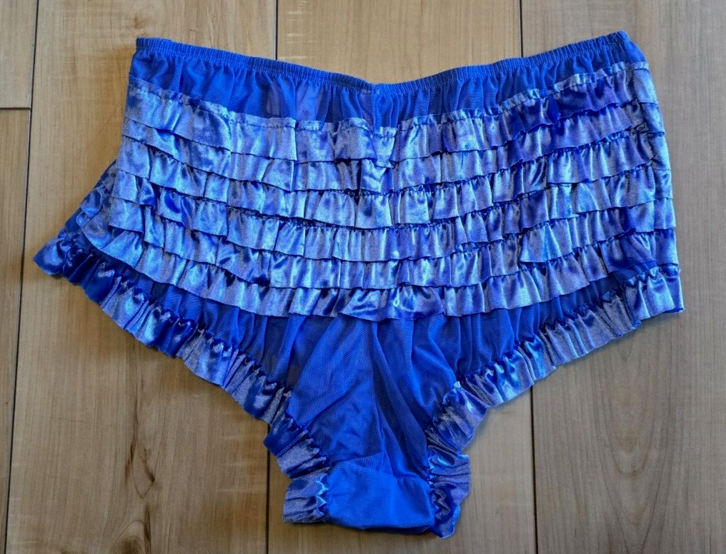 NWT OS Vintage RUFFLED Rumba CACIQUE Satin Sheer plus size panties sz 22/24