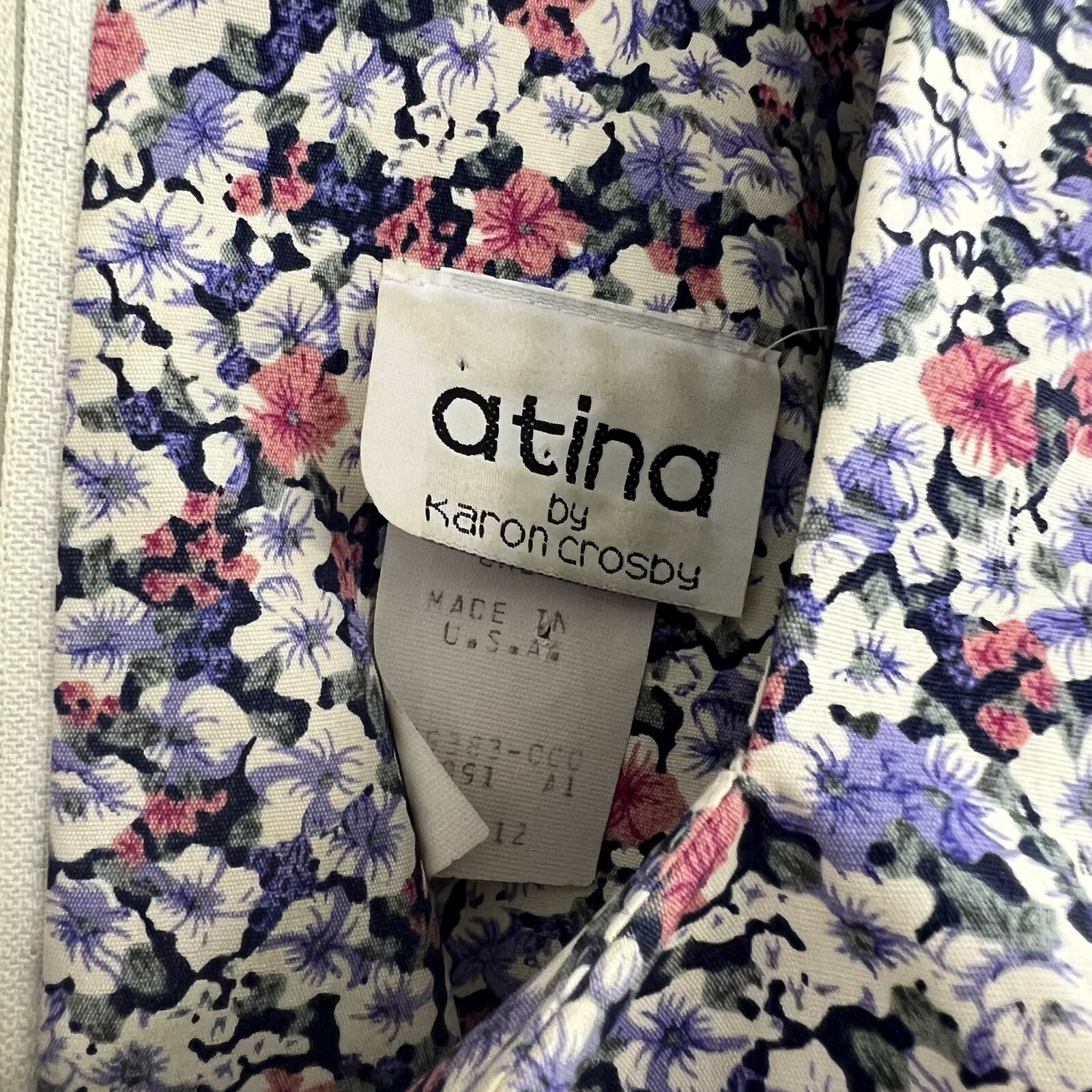 Atina By Karon Crosby Vintage Cottagecore Lace Collar Floral Modest Dress Sz 12