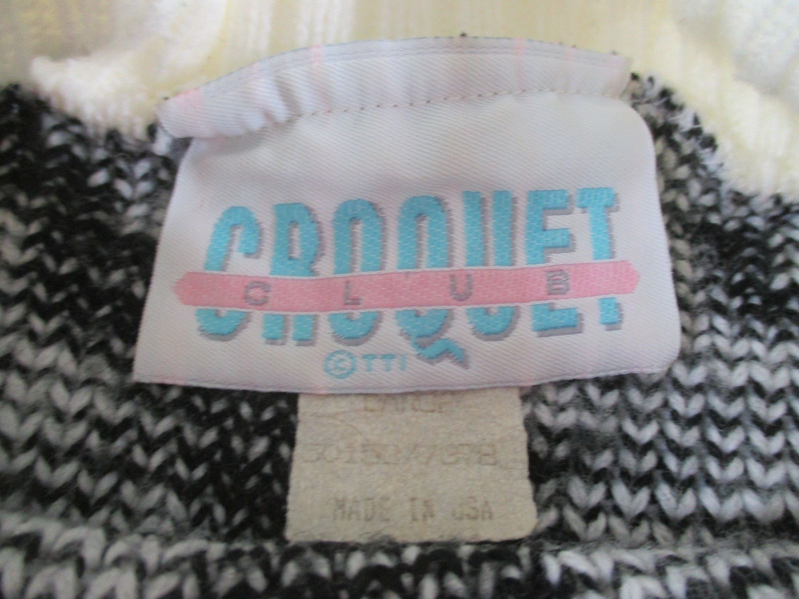 Vintage Croquet Club Sweater Womens Large Multicolored Geometric Long Sleeve EUC