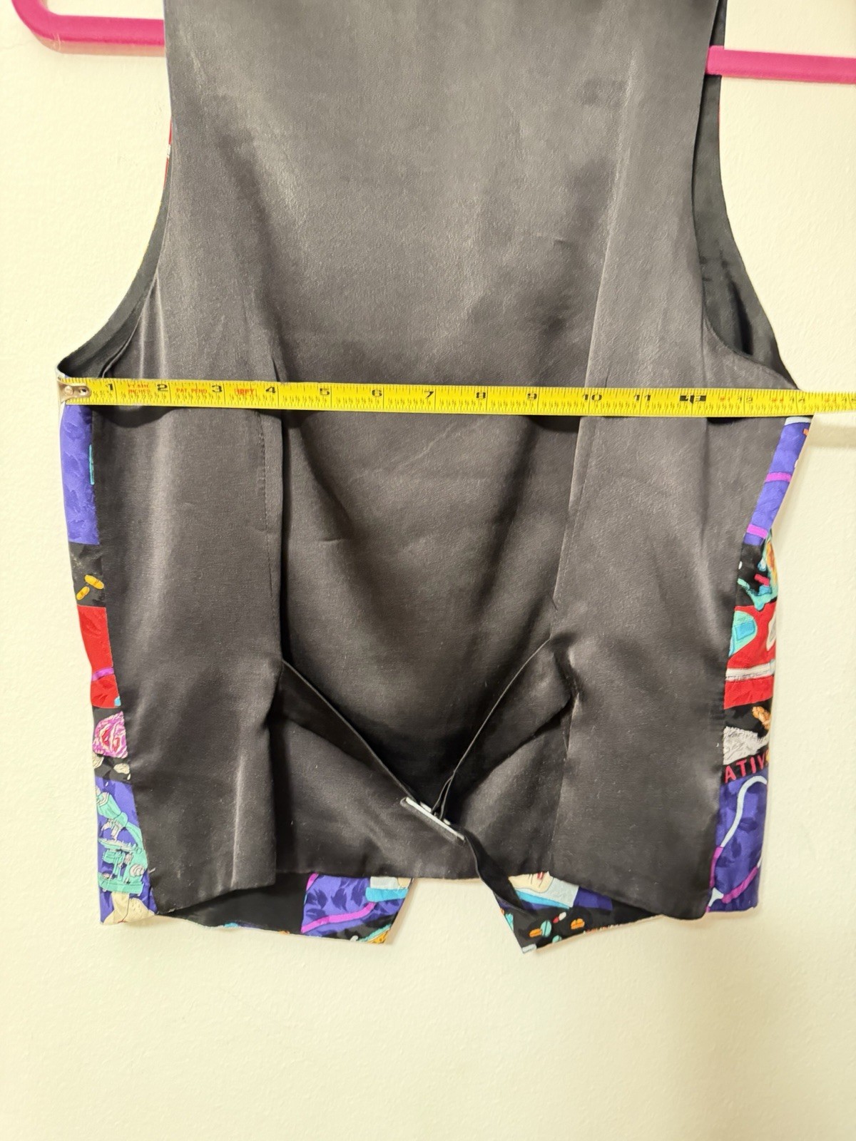 Vintage 1990s Nicole Miller Novelty Doctor Medical Print Vest, Silk, (s)