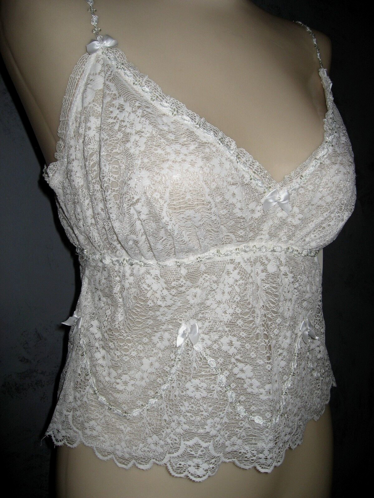 Claire Pettibone Luxury Lingerie Lace Cami White Crop 34 Jana S Bridal Retro NWT